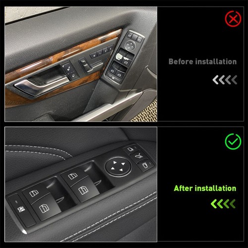 Button Repair Kit Window Switch Sticker For Mercedes-Benz C200 C250 C300 CLA200 - Picture 8 of 11
