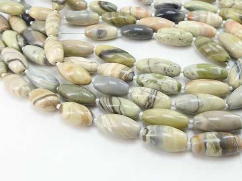 12 Inch Strand Natural Jasper Smooth Tube Shape Beads 20X10 To 10X6 MM Approx - Picture 2 of 6