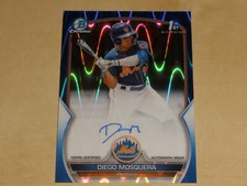 2023 Bowman Chrome Prospects Blue RayWave Refractor Auto Diego Mosquera 001/150