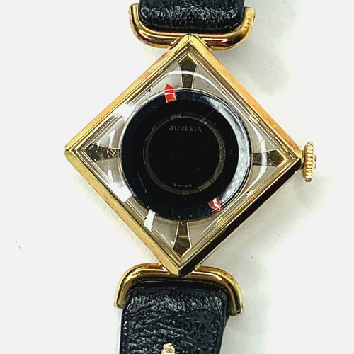 FINE VINTAGE JUVENIA LADIES GOLD PLATED SKELETON COCKTAIL WATCH 17 JEWELS