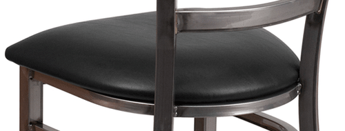 Replacement Dining Chair Seat Cushion, Foam Seat in Black Vinyl Set of 2. - Picture 8 of 12