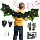 Toddler LED Dinosaur Costume Electric Wings, Music, Halloween Dress-Up, Green