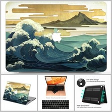 For Macbook Air Pro 13"14"15"16" Creative Waves Rubberized Hard Shell Case Cover