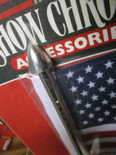 MOTORCYCLE ACORN top FLAG POLE & AMERICAN FLAG mounts 1/2" TUBE trunk rack - Bild 3 von 6
