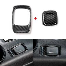 2PCS Carbon Fiber Cigarette Cigar Lighter Cover Trim For Chevrolet Camaro 2017+