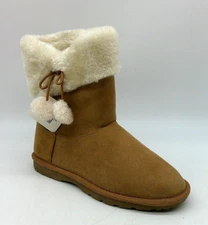 Thereabouts Brown Faux Fur Trim Shearling Style Boots Big Kids Size 4 M