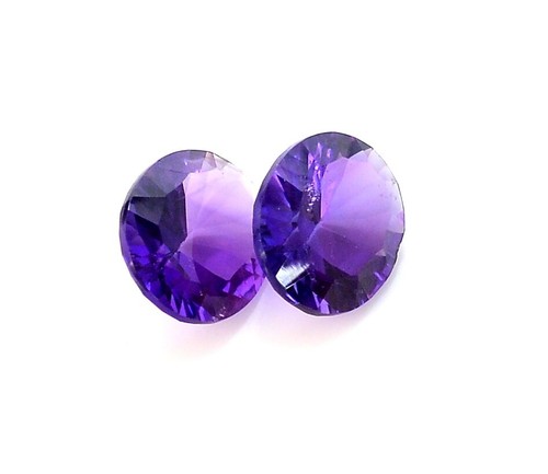 Par de piedras preciosas sueltas ovaladas de amatista natural certificadas 12x10 mm 7,75 CTS - Imagen 8 de 8