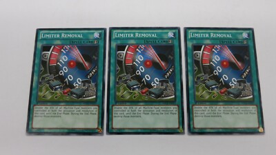 3x LIMITER REMOVAL SPELL CARD 1ST EDITION SDCR-EN023 COMMON YUGIOH NM /  UNPLAYED | eBay