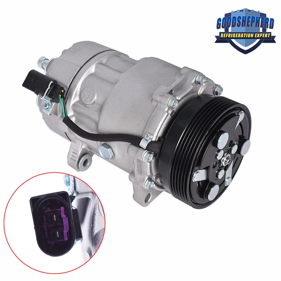 Compresor y embrague de aire acondicionado para Volkswagen Jetta Beetle 1,8 L 2,0 L 2000 2001-2004 Foto 3 de 4