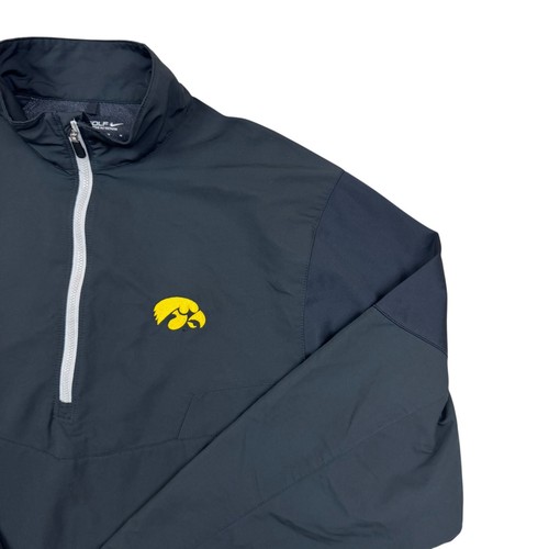Nike Iowa Hawkeys Windbreaker Jacket Black Golf 1/4 Zip 416283-010 Size M - Picture 4 of 13