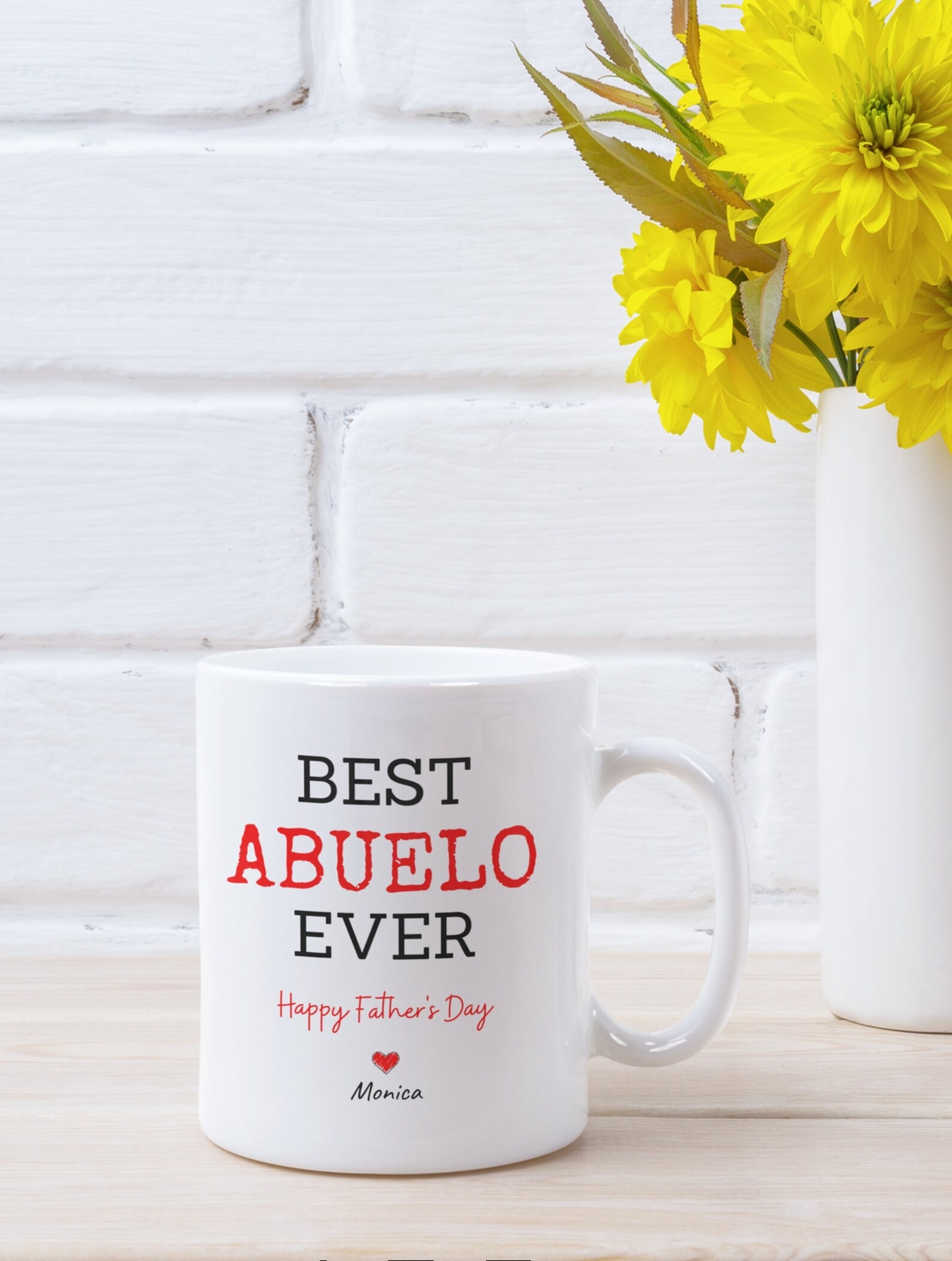 Best Abuelo Ever Mug Personalized Father's Day Mug Grandpa Mug White & Two T