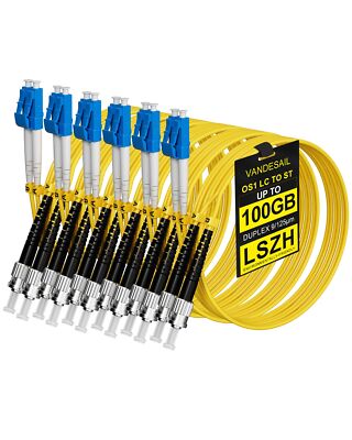 6 Pack LC to ST Singlemode Fiber Patch Cable OS1 1M3.28FT Duplex Fiber ST to ...