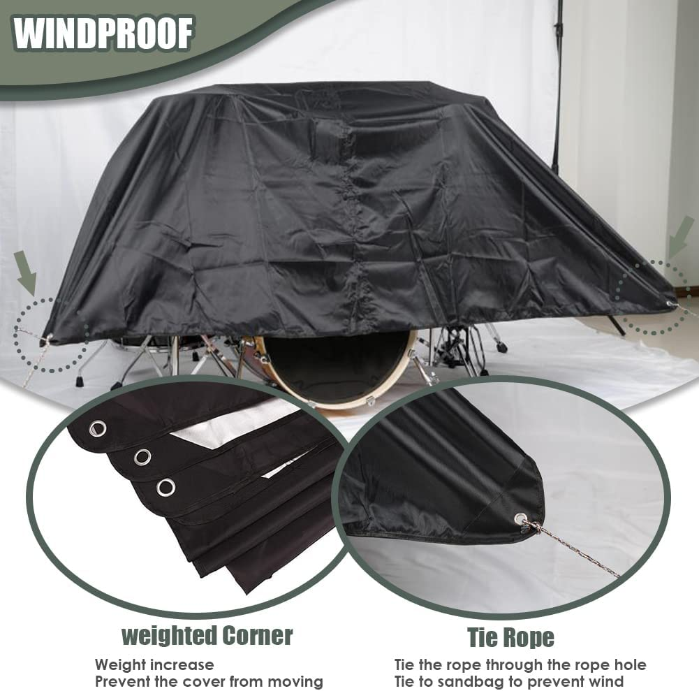 Gicov Drum Set Cover Large Waterproof Drum Set Dust Cover Electric Drum