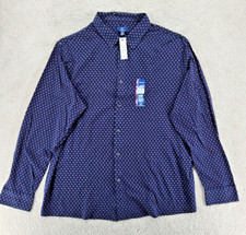 George super soft shirt men's size 38/40 button down nave GEO print NWT