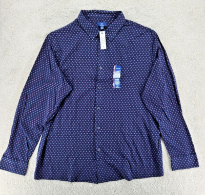 George men's XL-46/48 super soft shirt button down nave GEO print NWT