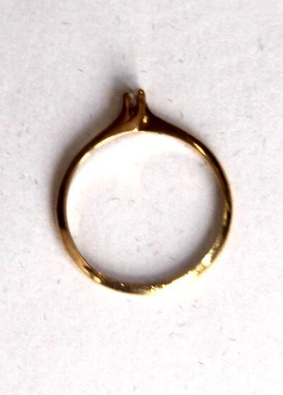 Bague Or jaune 18 ct - solitaire diamant VS1 0.03 CT - Photo 2/3