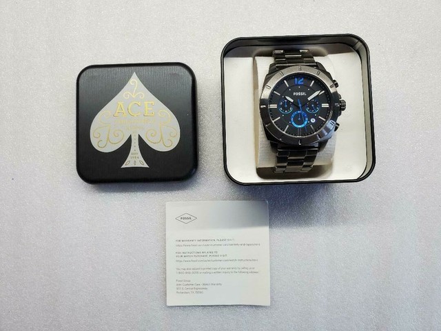 fossil privateer sport chronograph smoke stainless steel watch