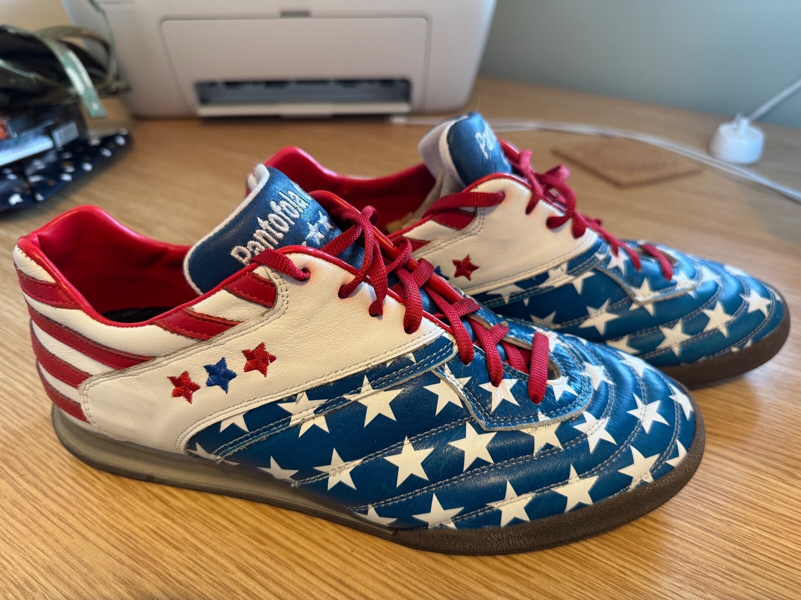 PANTOFOLA D’ORO Pantofola d'oro RARA PELLE scarpe da ginnastica calcio UK 9 (43) USA Team