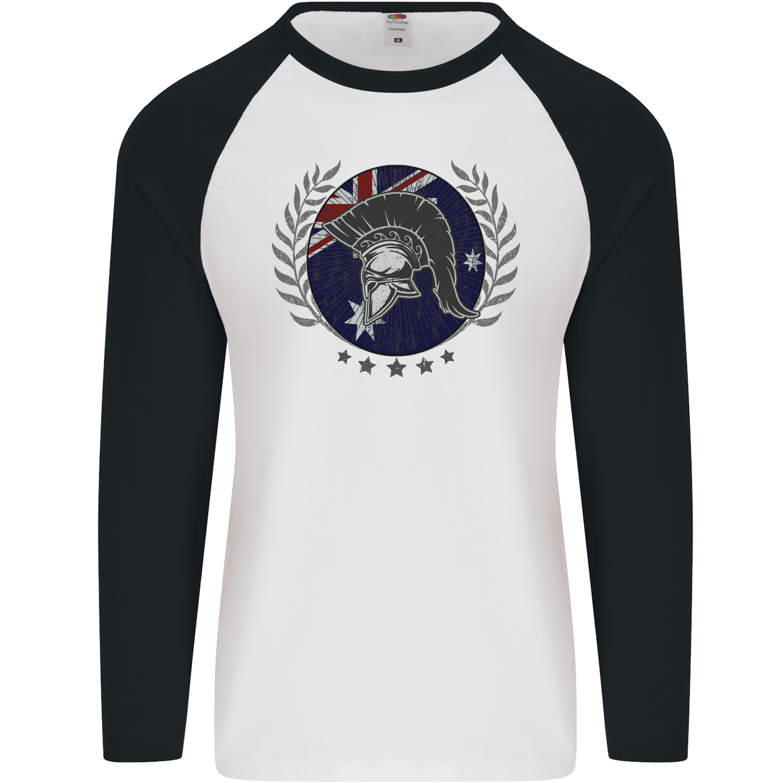 Australian Bodybuilding Flag Gym Training Spartan Mens L/S Baseball T-Shirt