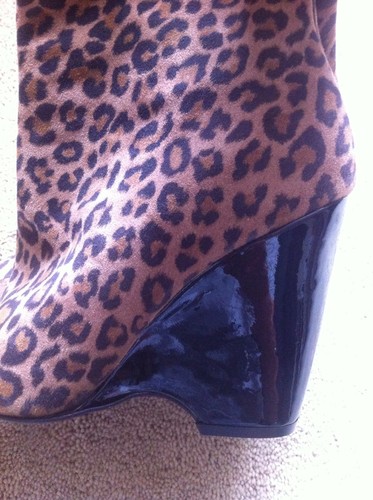 Ladies Ankle Boots-Wedges 9cm Heel,Suede+Leather,Italian Quality Size 4(37)New - Picture 4 of 7