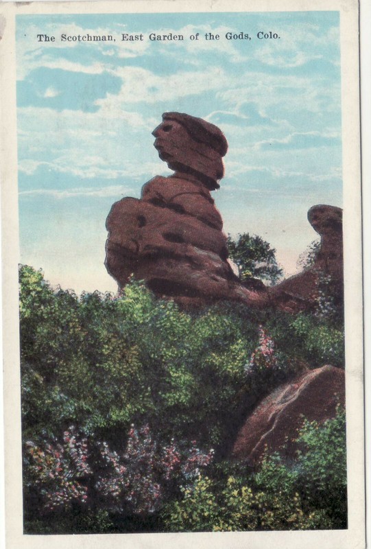 THE SCOTCHMAN, EAST GARDEN OF THE GODS COLORADO - OLD POSTCARD UNUSED