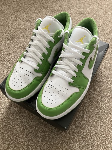 Nike Air Jordan 1 Low SE Chorophyll Lightening Green/White UK Size 9 Boxed