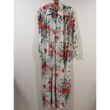 Vintage Loungewear Robe Kayser Day Dress cover up White Ivory Floral