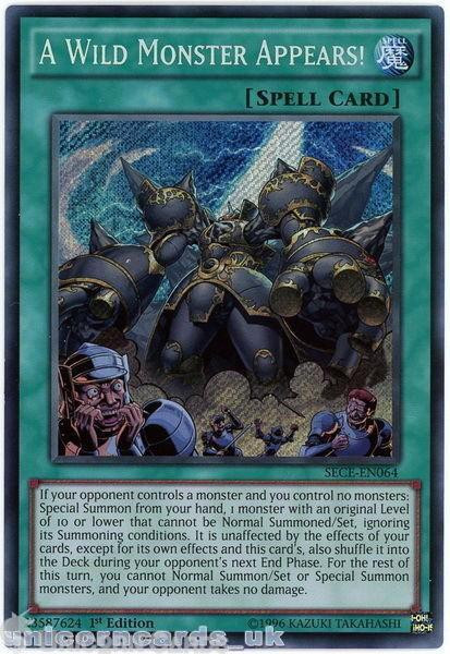 SECE-EN064 A Wild Monster Appears! Secret Rare 1st Edition Mint YuGiOh Card