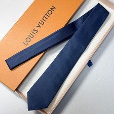 Louis Vuitton Monogram Navy Silk Necktie Used Excellent Condition