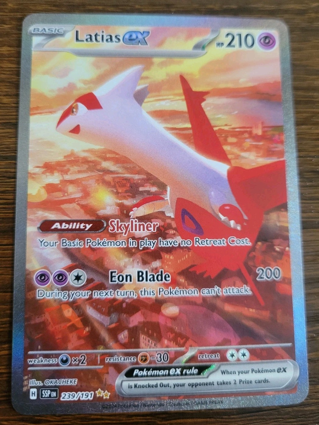 Latias EX SIR Surging Sparks 239/191 Pokemon Card Rare Holo