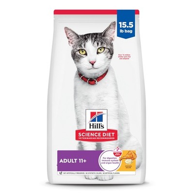 Hill's Science Diet Adult 11+, Senior Adult 11+ Premium Nutrition, Dry Cat Fo...