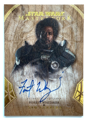 2018 Topps Star Wars Masterwork Forest Whitaker Saw Gerrera Wood Auto 01/10