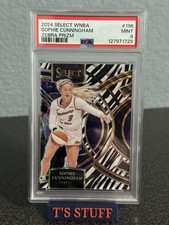 SOPHIE CUNNINGHAM 2024 PANINI SELECT PREMIER LEVEL ZEBRA #196 SP PSA 9 MINT