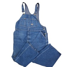 VTG Mens Oshkosh Overalls Bibs Jeans Vestbak Size 46 x 29 Made In USA Workwear