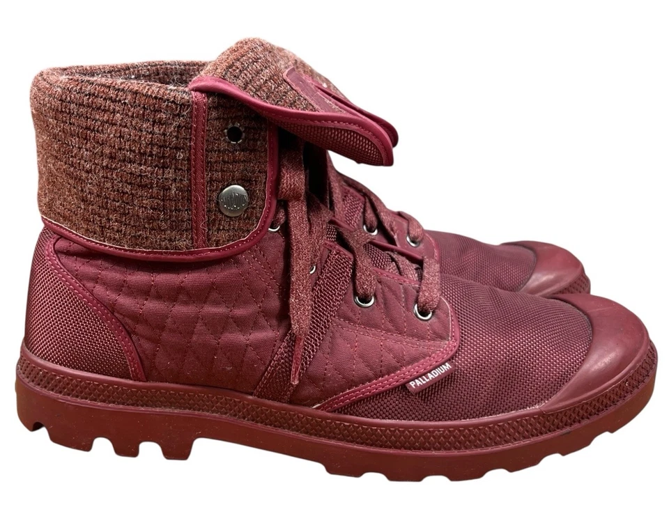 Botas de feltro Palladium Pallabrouse Bgy Cabernet Vapor masculinas 13 M UE 47 Borgonha - Imagem 2 de 4