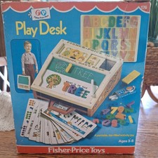 Vintage Fisher Price School Days Play Desk  176 Incomplete With Original Box