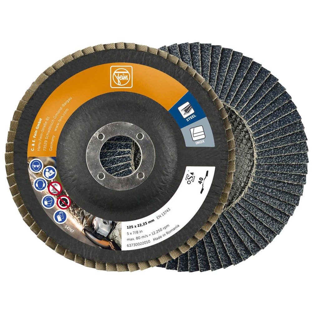 Fein Flap Disc Dia 125mm Bore 22.23mm 10pcs