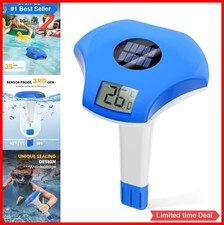 Solar Pool Thermometer Floating Digital LCD IPX8 Waterproof for Hot Tub Cold