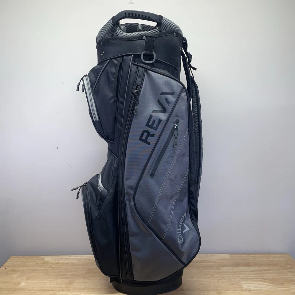 Bolsa de golf para mujer Callaway Reva Lite gris negra con correa divisoria de 14 vías Foto 3 de 4