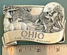 Vintage 1984 Ohio The Great Escape Belt Buckle Bergamot Brass Works Inc