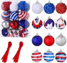 24 Pcs 4Th of July Patriotic Ornaments Memorial Day Tree Decorations 250Th Anniv