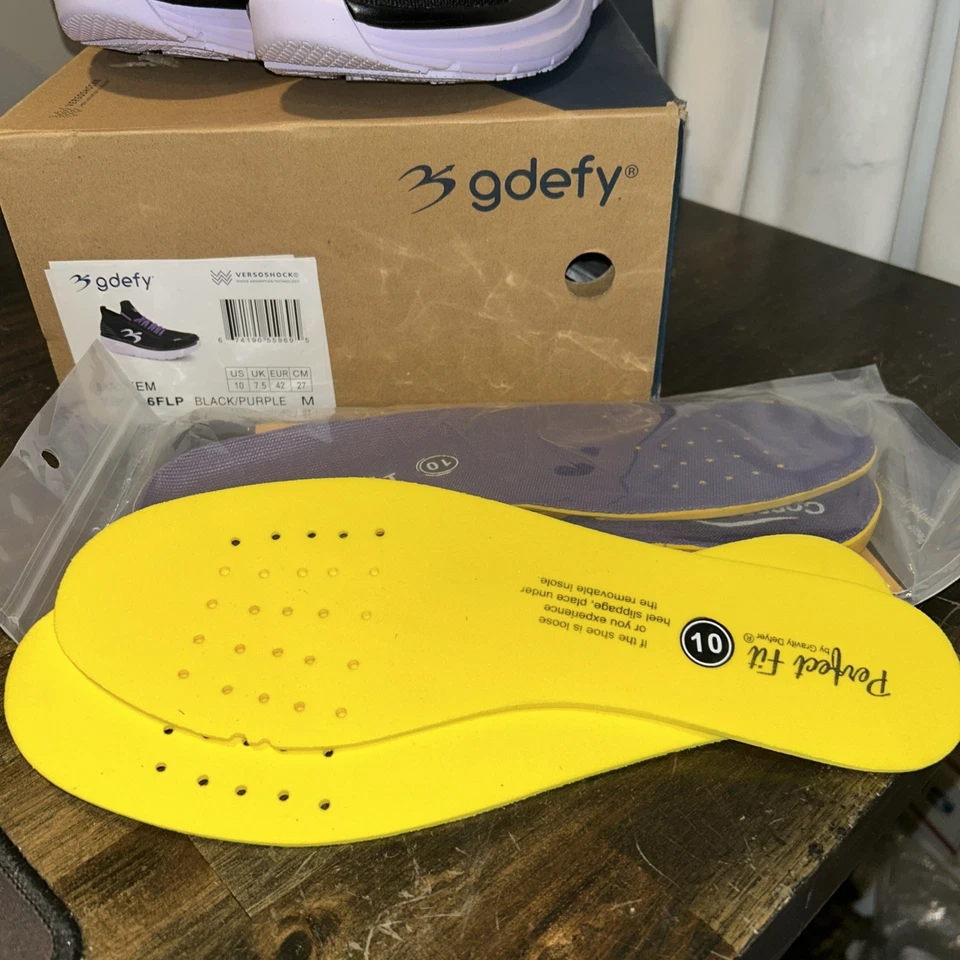 NUEVO EN CAJA Gravity Defyer GDEFY MATeeM Mujer Talla 10 Negro Púrpura Zapatos de Entrenamiento Cruzado Foto 3 de 4