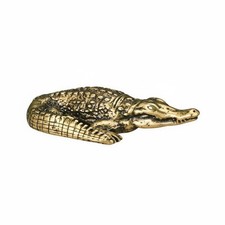 Krokodilfigur aus Messing detailreich Krokodilfigur multifunktional f&uuml;r Regal
