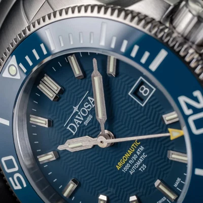 Davosa Argonautic Lumis 161.529.40 W 30Bar 43mm Tritium GTLS Swiss Made Neu - Bild 1 von 3