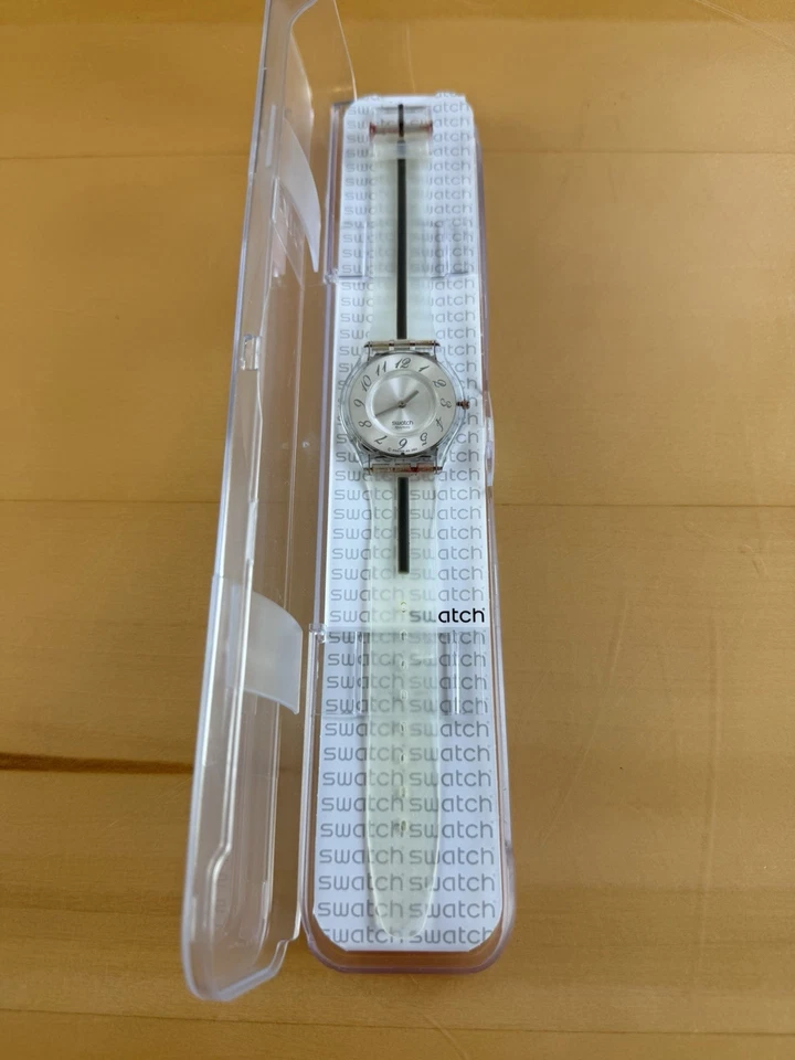 Swatch часы кожи прозрачный силиконовый 2003 в оригинальной коробке/чехол нуждается новый аккумулятор - Изображение 2 из 4