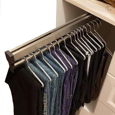 Pull-Out Closet Hanger Rail 30-60Cm, Space-Saving Organizer for Clothes