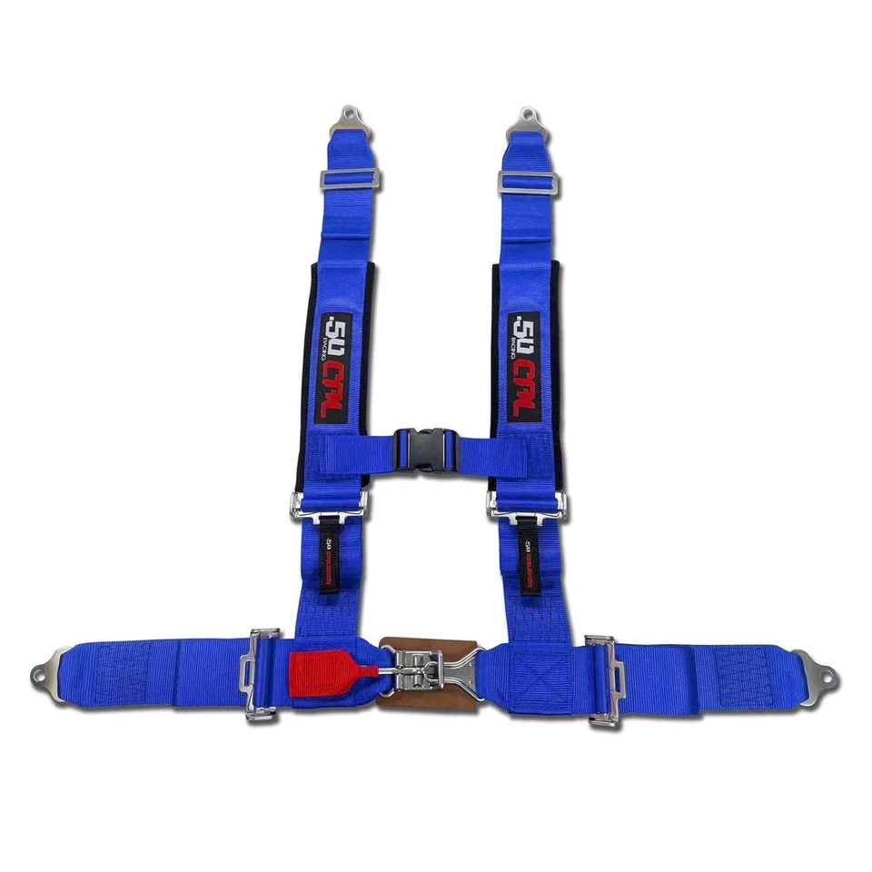 Arnés de carreras de 3" y 4 puntos con derivación para correas azules Can-Am Maverick X3 UTV/SxS Foto 3 de 4