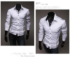 Mens Dress Shirts Long Sleeves Luxury Casual Slim Fit Multicolor Camisas Shirts
