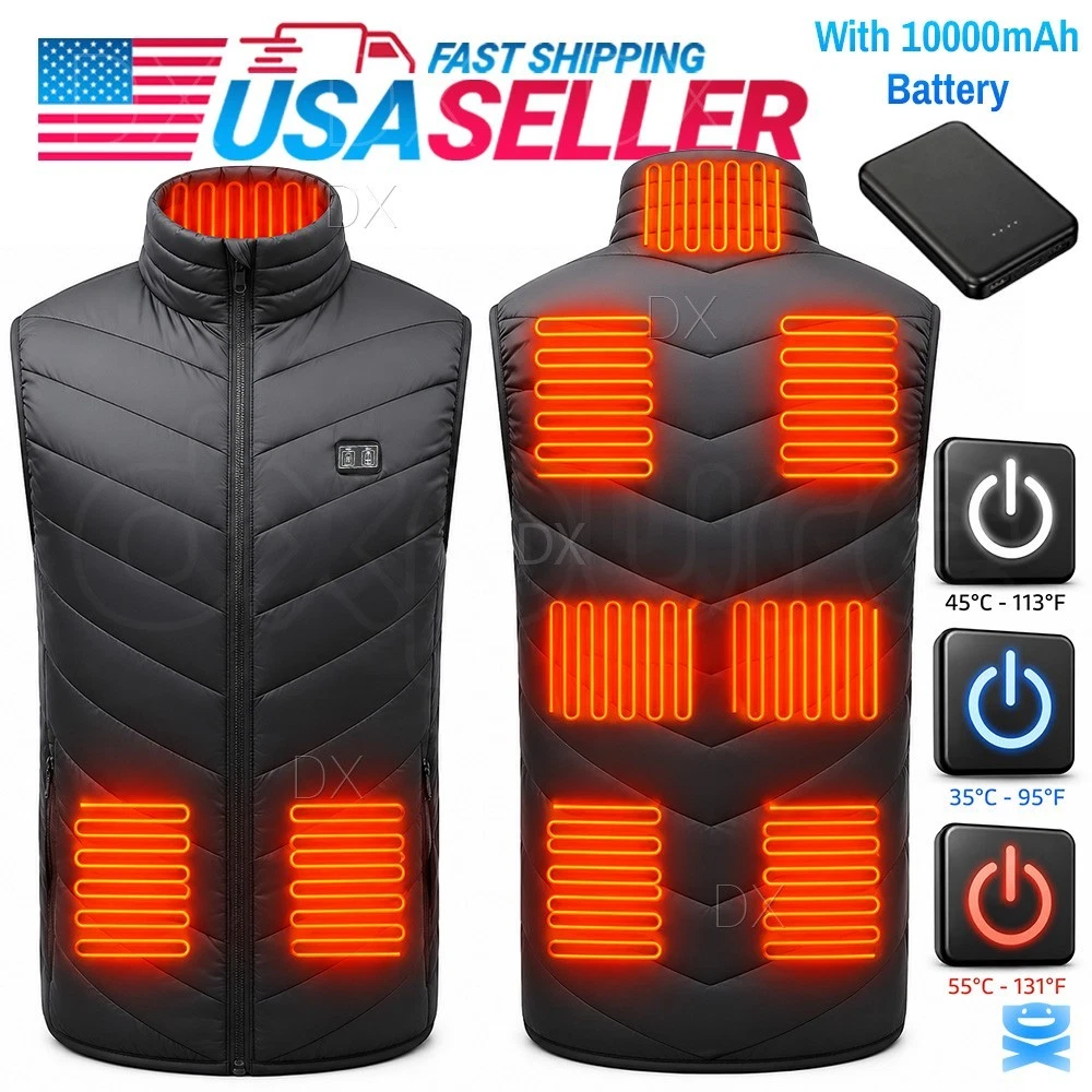 Heated Vest 9 Heating Zones With 10000mAh Battery Pack Electric Heating Vest US - product detail image 1