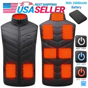 Veste chauffée 9 Zones de chauffage avec 10000mAh Batterie Pack Veste de chauffage électrique US